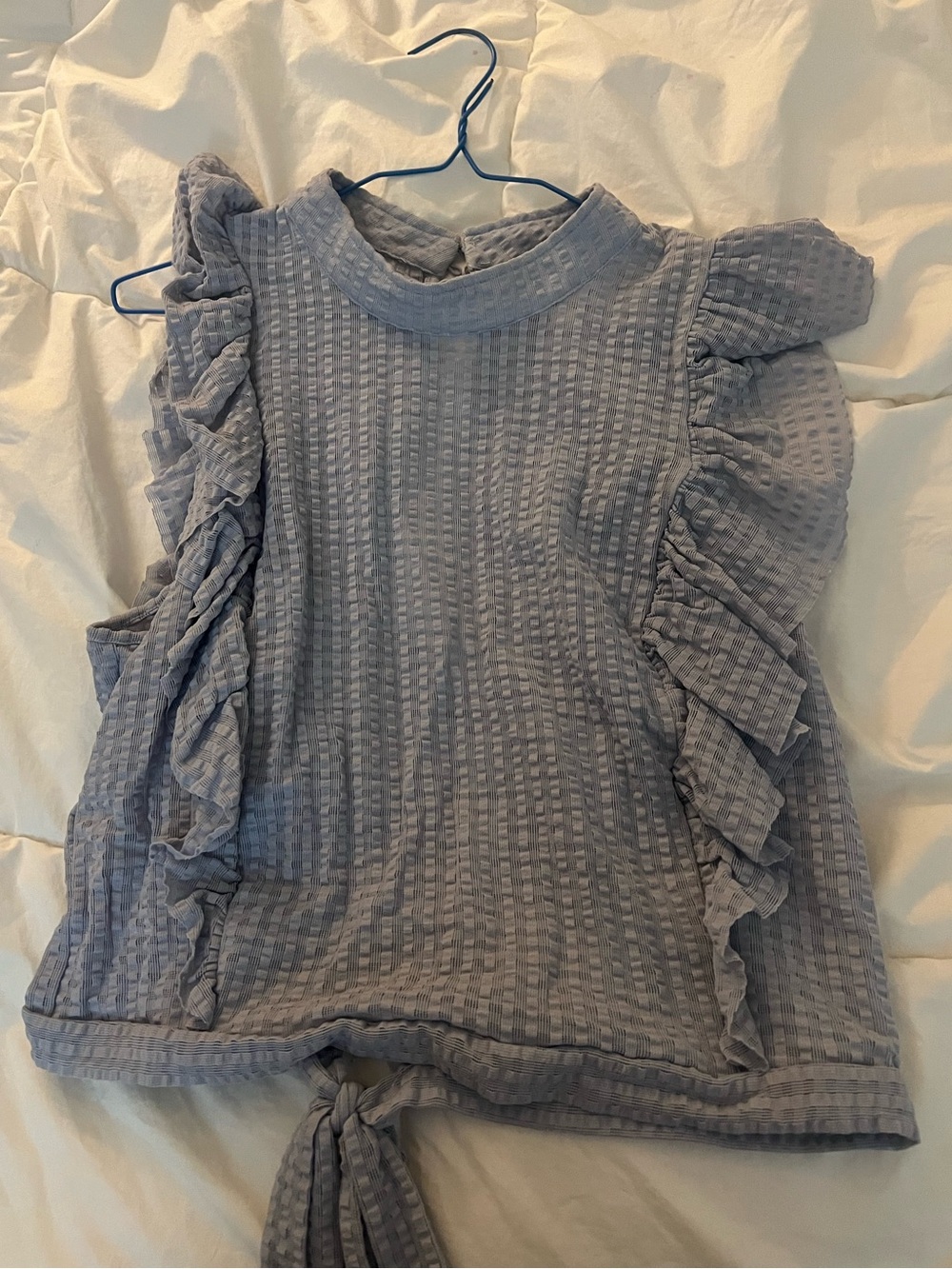 Maeve Light Lavender Ruffle Tie-Back Tank